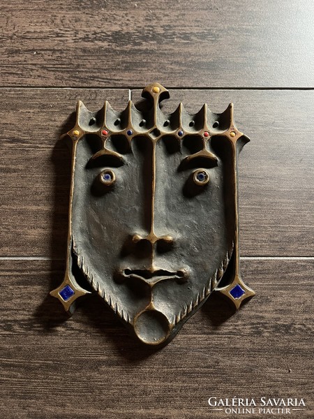 Rare applied art bronze wall picture of Louis Muharos