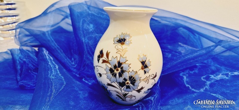 Zsolnay búzavirágos.porcelán váza