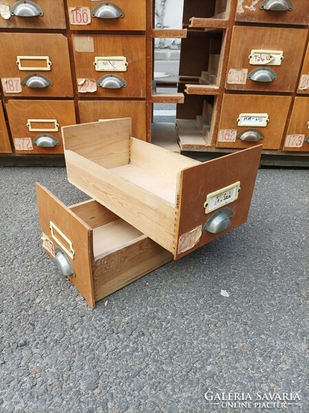 Extra loft, antique, old cardboard box, with a total of 70 drawers, storage, organizer