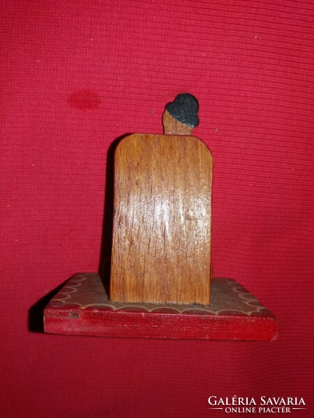 Antique wooden painted figural boy in folk costume ornament napkin decorative holder according to the pictures