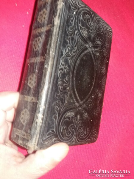 1850.Antique prayer in Slovak language, funeral - funeral song book in hard leather binding according to the pictures