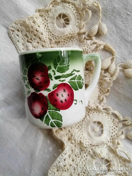 Granite cup with cherry pattern