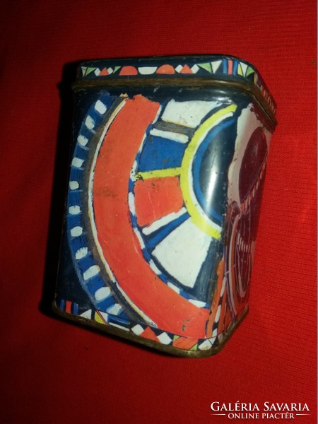 Retro SZOC REÁL - AFRIKA TEA fém lemez teás doboz 10 dkg teának RITKA DARAB 11 X 7cm a képek szerint