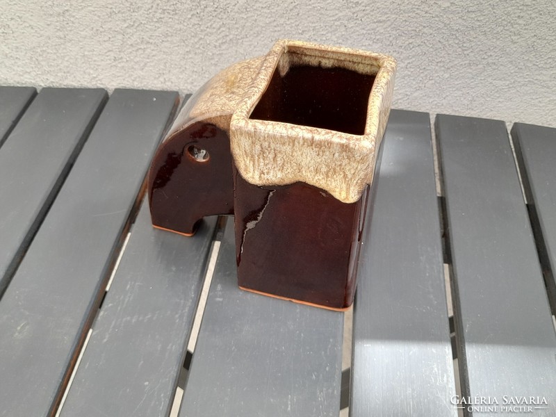 Art-deco elephant ceramic vase or bowl