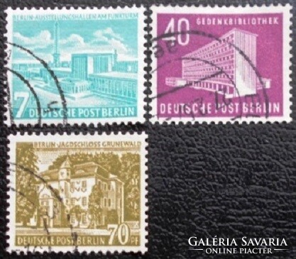 Bb121-3p / Germany - Berlin 1954 Berlin buildings stamp set stamped