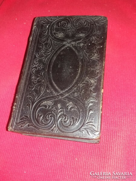 1850.Antique prayer in Slovak language, funeral - funeral song book in hard leather binding according to the pictures