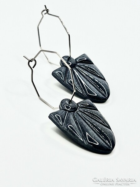 Anthracite handmade earrings