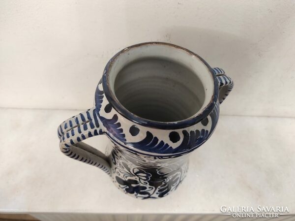 Antique apothecary jar albarello doctor's medicine majolica pot with two ears siren motif 189 8638