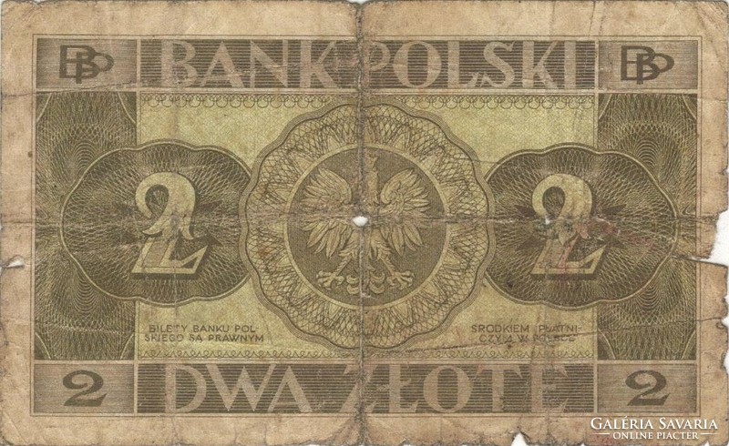2 zloty zlotych zlote 1936 Lengyelország 1.