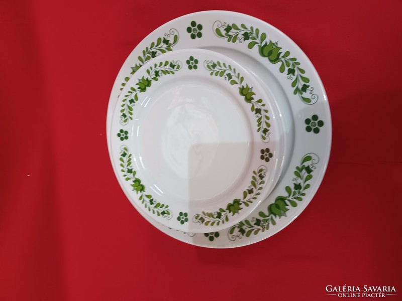 Alföld green Hungarian pattern cake set