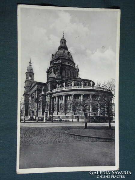 Képeslap,Postcard, Budapest, Szent István Bazilika, 1937