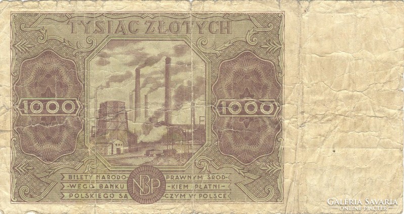 1000 zloty zlotych 1947 Lengyelország