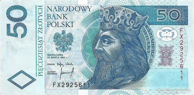 50 zloty zlotych 1994 Lengyelország Gyönyörű