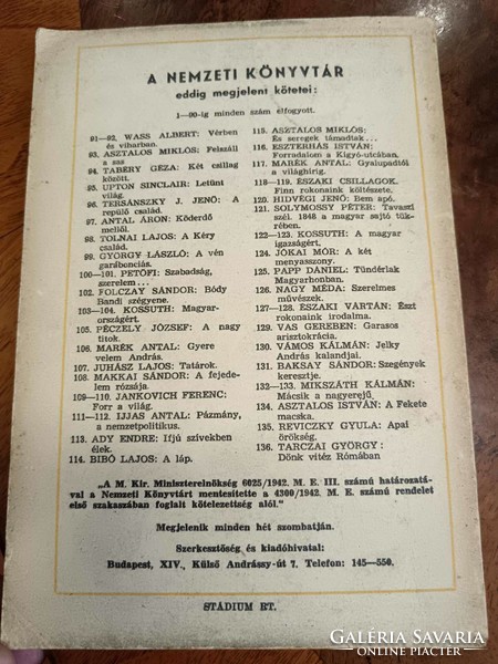 Nemzeti könyvtár 6 példánya jó állapotban 1939-40-es évekből 8.