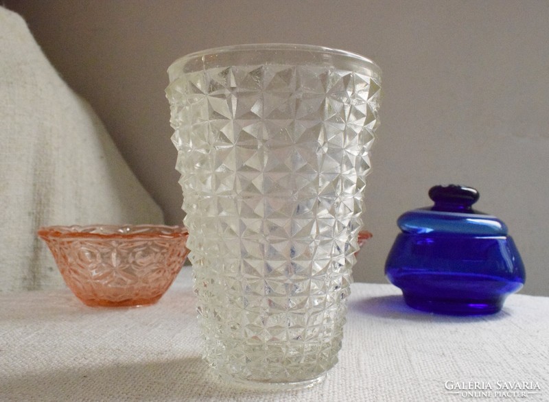 Old vase, cast glass, 10.5 x 15 cm, small defect