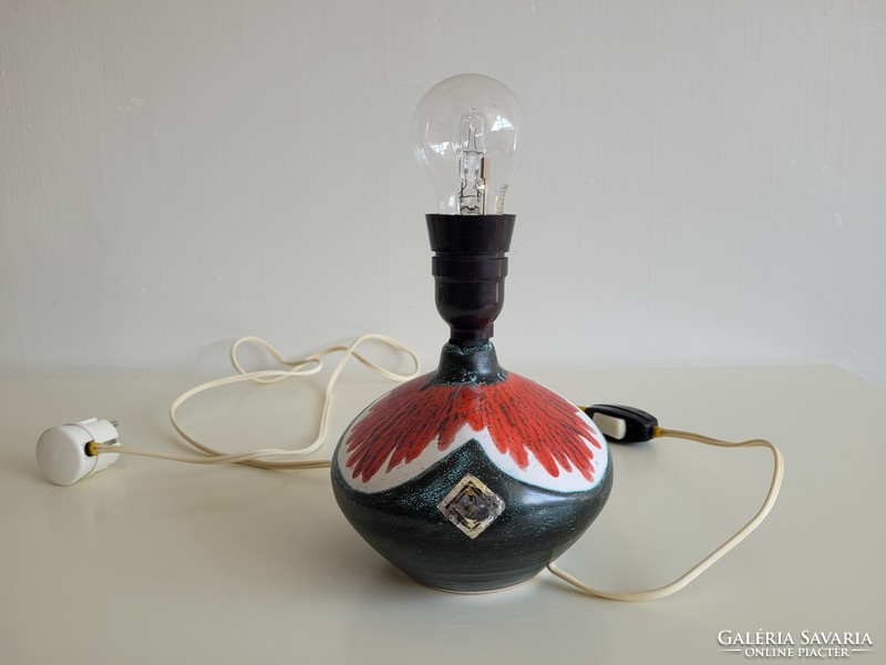 Retro régi kerámia lámpa mid century jelzett iparművészeti lámpatest