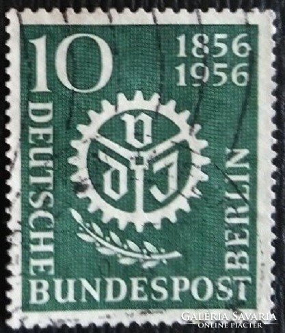 Bb138p / Germany - berlin 1956 engineering association stamp series 10 pf. Its value is sealed