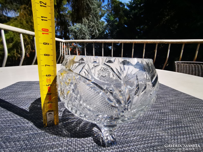 Old crystal snailed serving tray