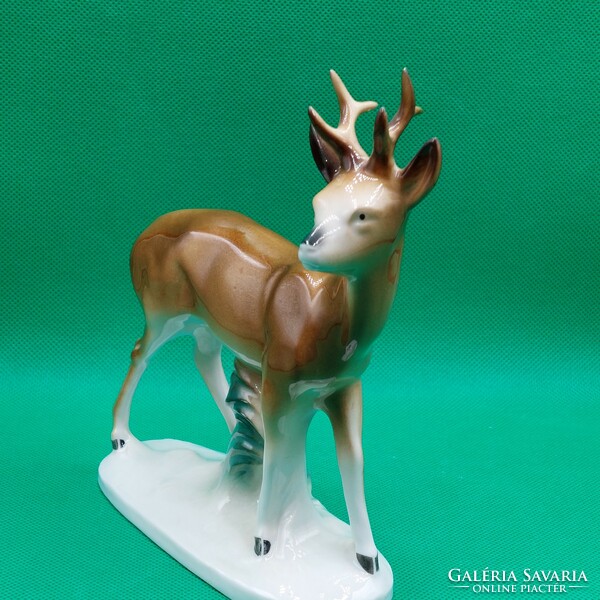 Gdr lippelsdorf porcelain deer figure