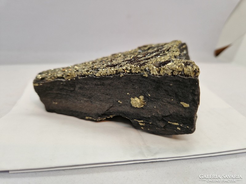 Sungite mineral block with pyrite