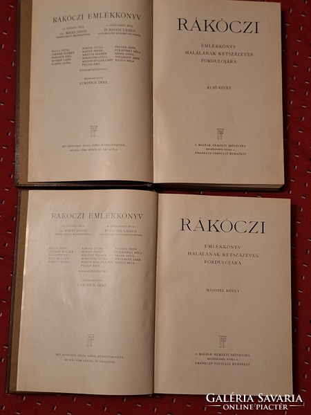 Rrr!!! 1935 -Dr balla antal. Rákóczi Memorial Book I.-II. On the bicentenary of his death--Franklin