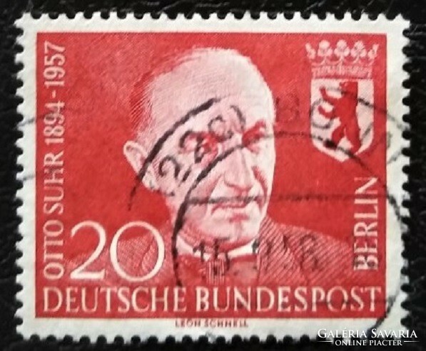 Bb181p / Germany - Berlin 1958 prof. Stamped with Otto suhr stamp