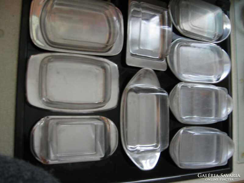 Wmf, Tischfein stainless steel butter containers with plastic lids