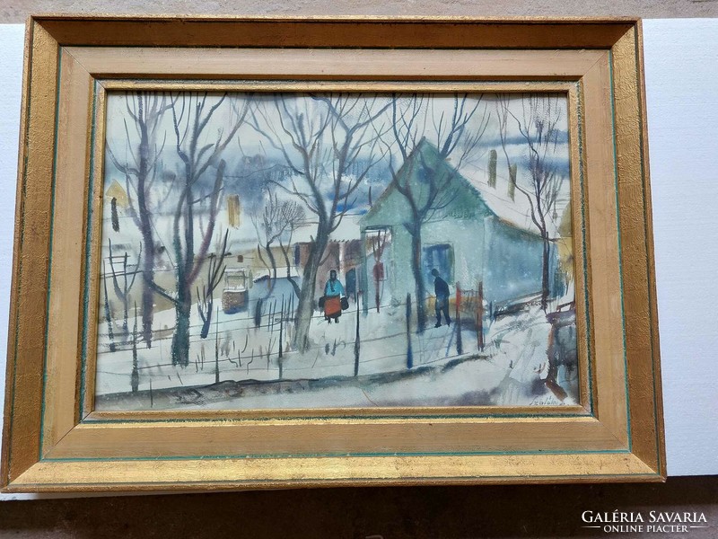 Sándor Szalóky's painting: Pomázi utcán is for sale