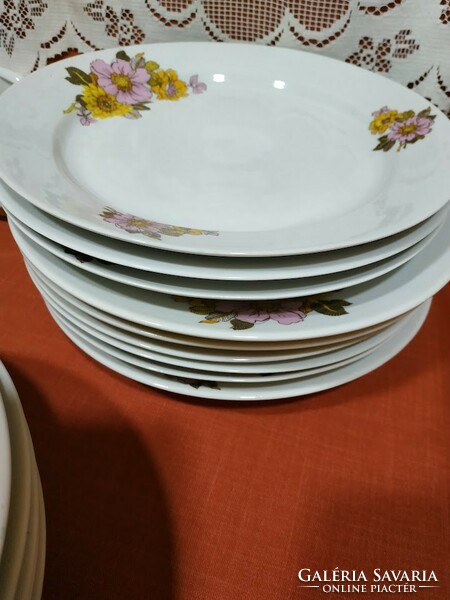 Dahlia-patterned lowland porcelain, deep-flat plate, cookies, sauce