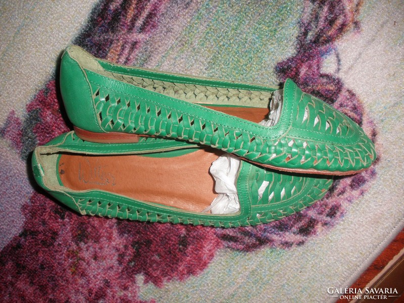 Green ballerina shoes, size 37 leather