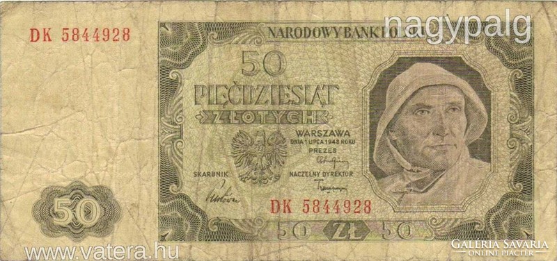 50 zloty zlotych 1948 Lengyelország 3.