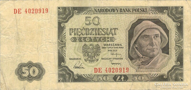 50 Zloty zlotych 1948 Poland 1.