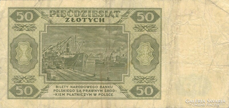 50 zloty zlotych 1948 Lengyelország 1.