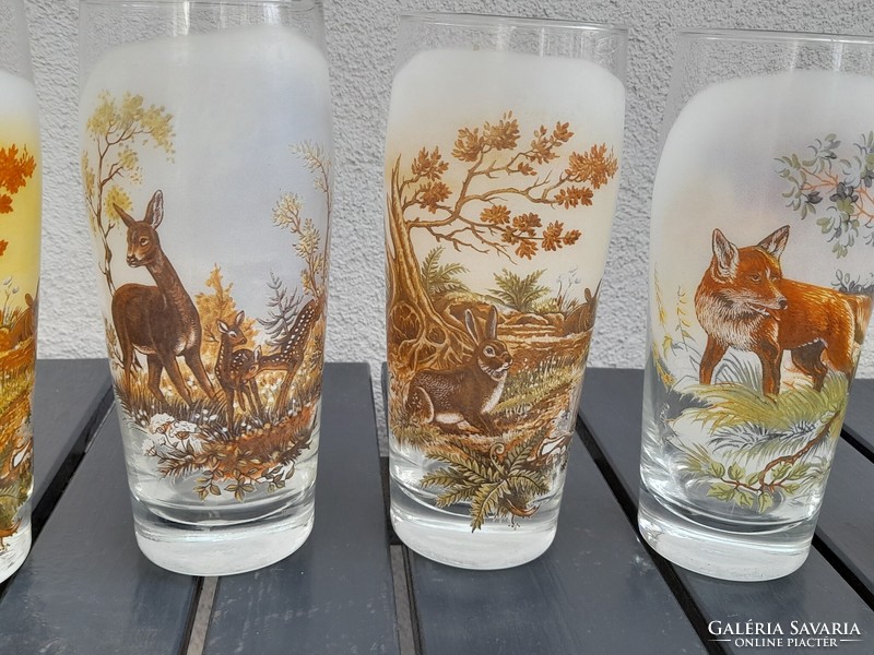 Hunter scene glasses 6 0.5 liter jugs