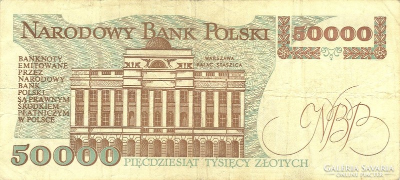 50000 zloty zlotych 1989 Lengyelország 1.