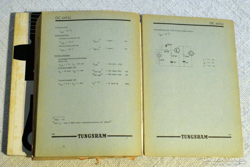 Tungsram , 1966 Tungsram tranzisztor kéziköyv 69 , német nyelvű elektronikai szakkönyvek .