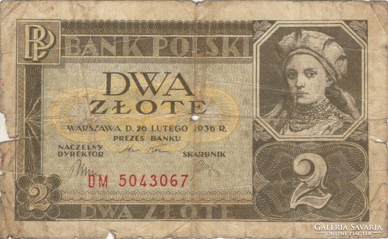 2 zloty zlotych zlote 1936 Lengyelország 1.