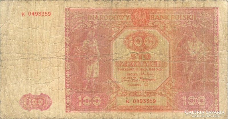 100 Zloty zlotych 1946 Poland