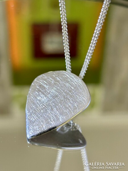 Silver guitar pick pendant and necklace (engraveable)