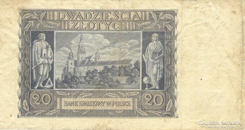 20 zloty zlotych 1940 Lengyelország német megszállás