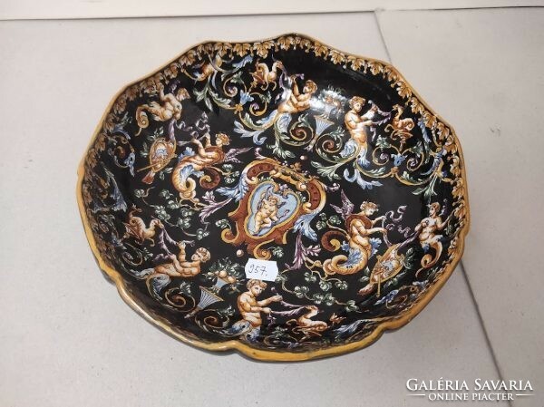 Antique French Gien Renaissance bowl tin-glazed earthenware porcelain fruit bowl centerpiece 957 8639