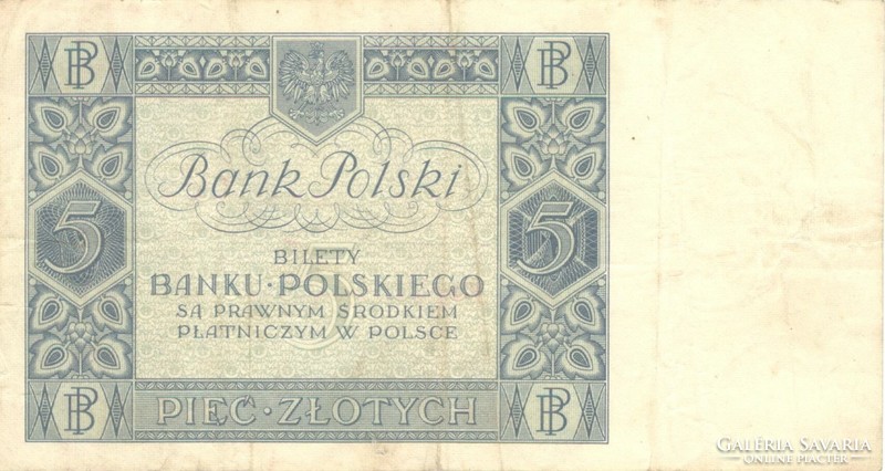 5 Zloty zlotych 1930 poland 3.