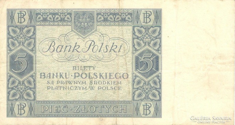 5 zloty zlotych 1930 Lengyelország 3.