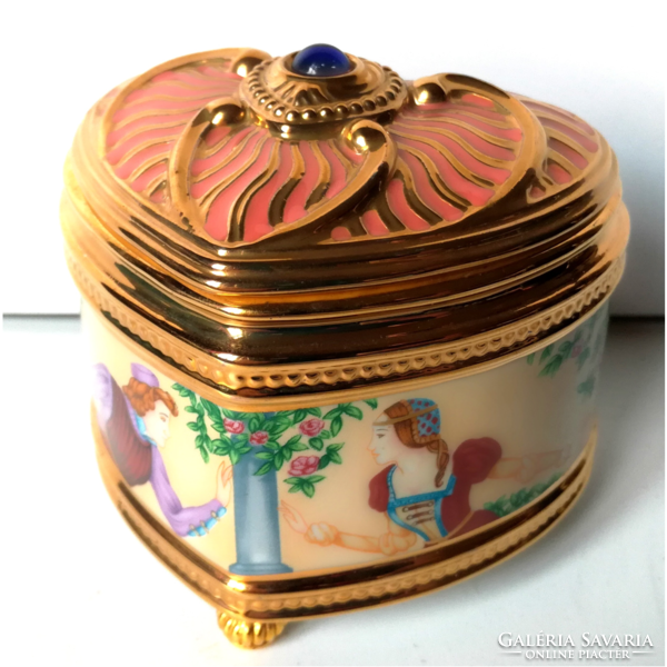 Faberge porcelain Romeo and Juliet music box, bonbonnier