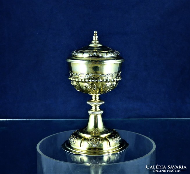 A curiosity!!! Antique silver goblet with lid, Augsburg, 1729 - 1733!!!