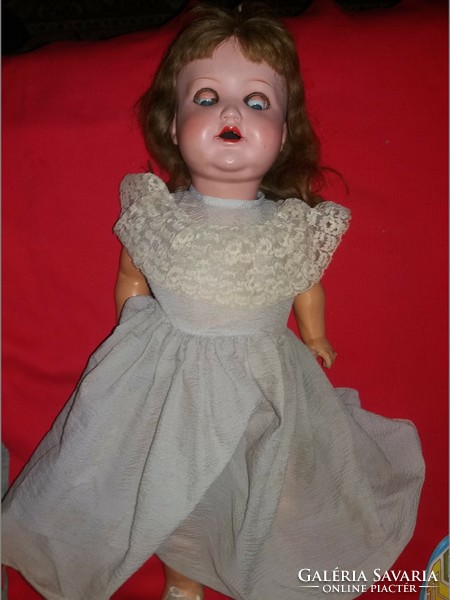 Antique marked sonneberg german serial number glass-eyed porcelain coated toy doll 55 cm according to pictures