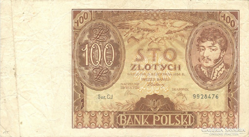 100 Zloty zlotych 1934 Poland 1.