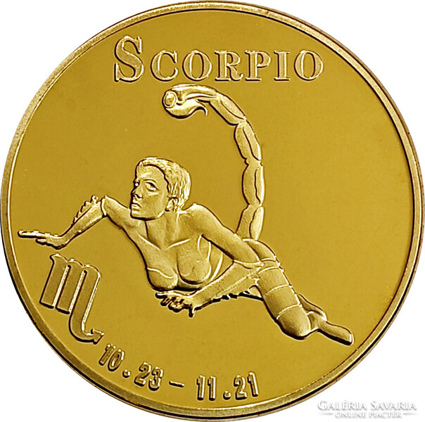 Gold-plated horoscope medal - Scorpio