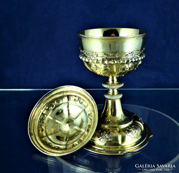 A curiosity!!! Antique silver goblet with lid, Augsburg, 1729 - 1733!!!