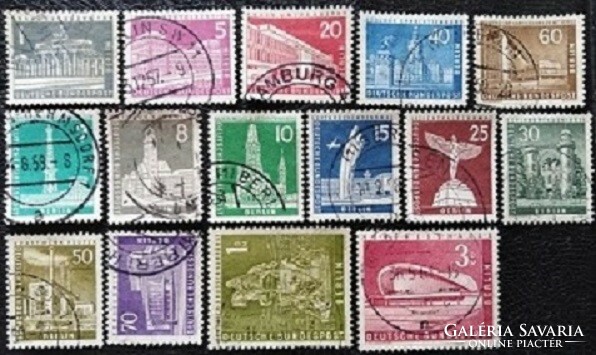 Bb140-54p / Germany - berlin 1956/62 berlin cityscapes stamp set stamped
